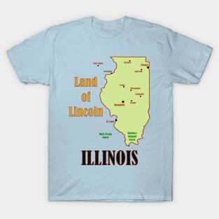 Illinois State Map T-Shirt